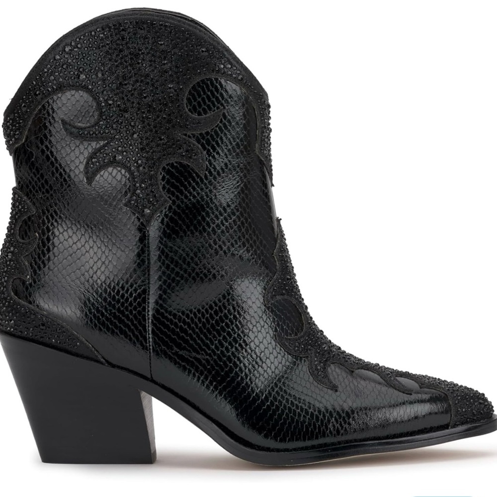 Jessica Simpson Black Textured Ankle Booties